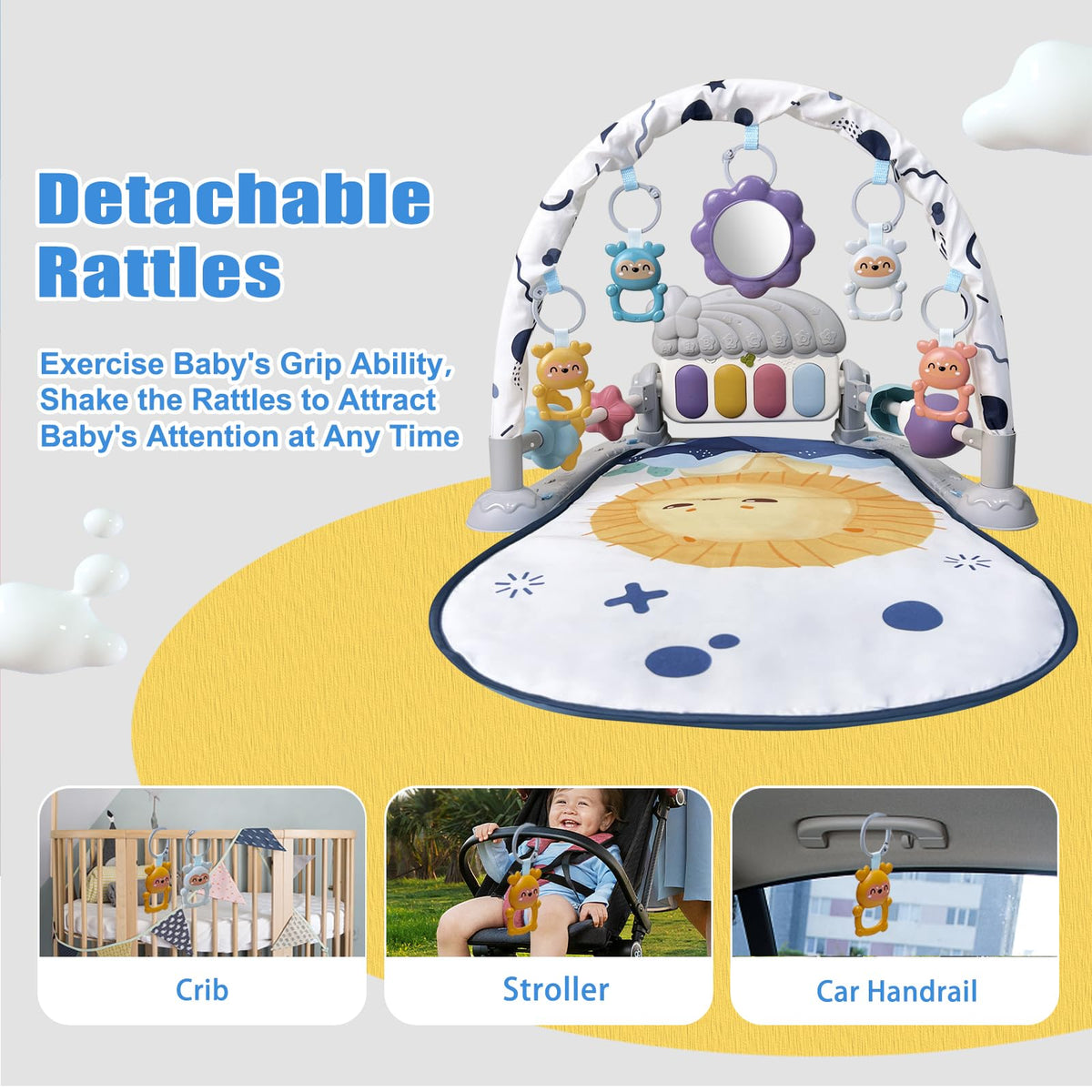Baby Play Gym Mat and Activity Center with Music and Light V1163
