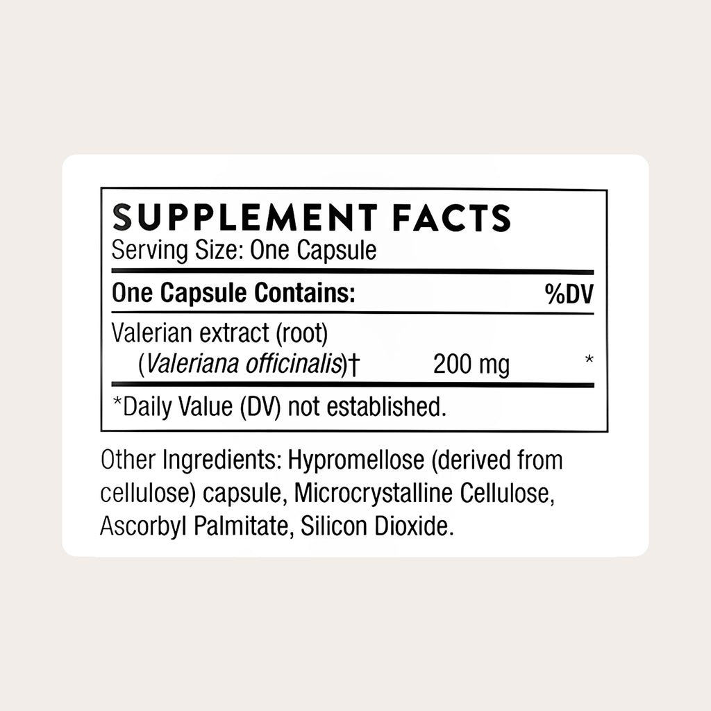 Valerian Root 200 mg 30 Capsules D7939