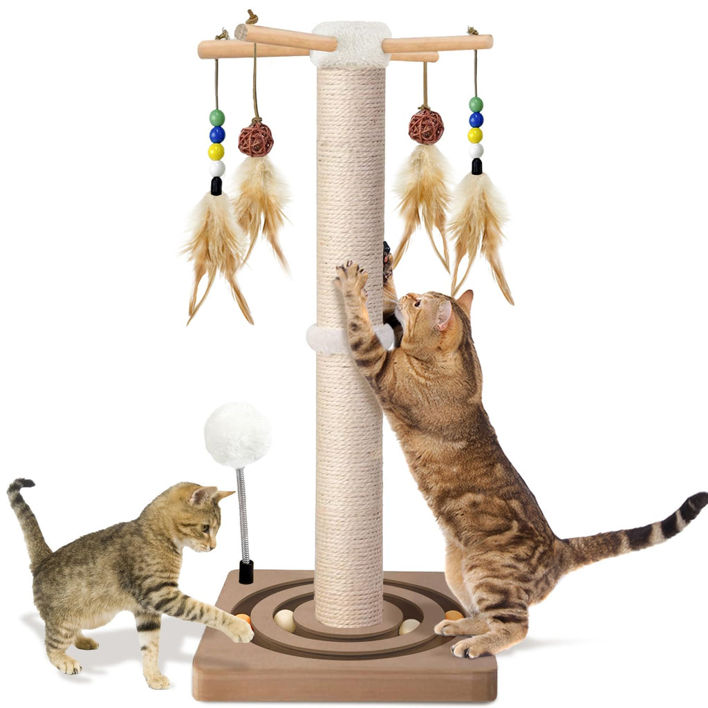 Sisal Cat Scratching Post with Toys F3447
