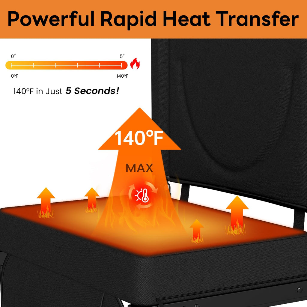 Black Heated Folding Stadium Seat C197687