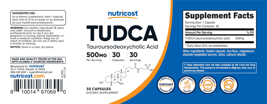 Tudca 500mg 30 Capsules Gluten Free I345