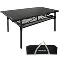 Large Folding Aluminum Camping Table with Storage and Carry Bag A6315