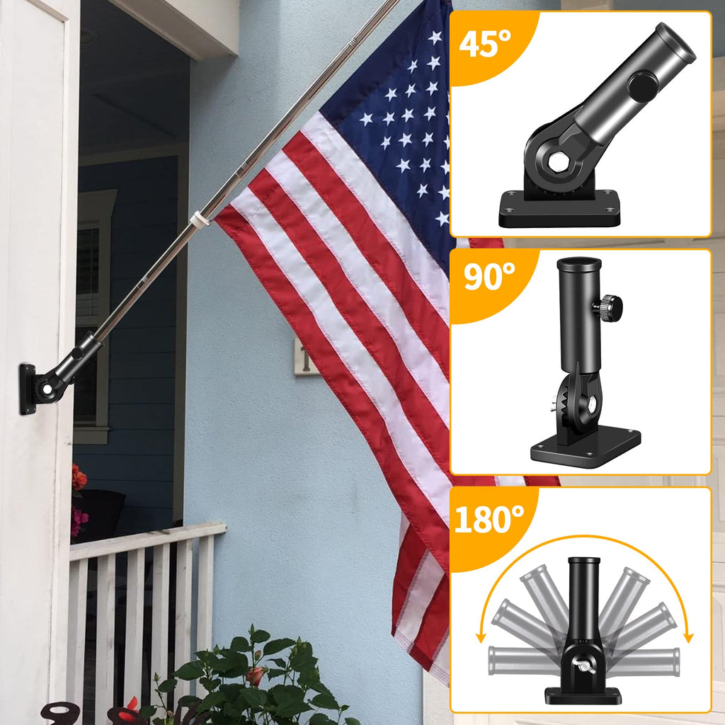 Black 7 FT Stainless Steel Flagpole Kit K385980