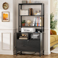 Black File Cabinet with Charging Station R943608