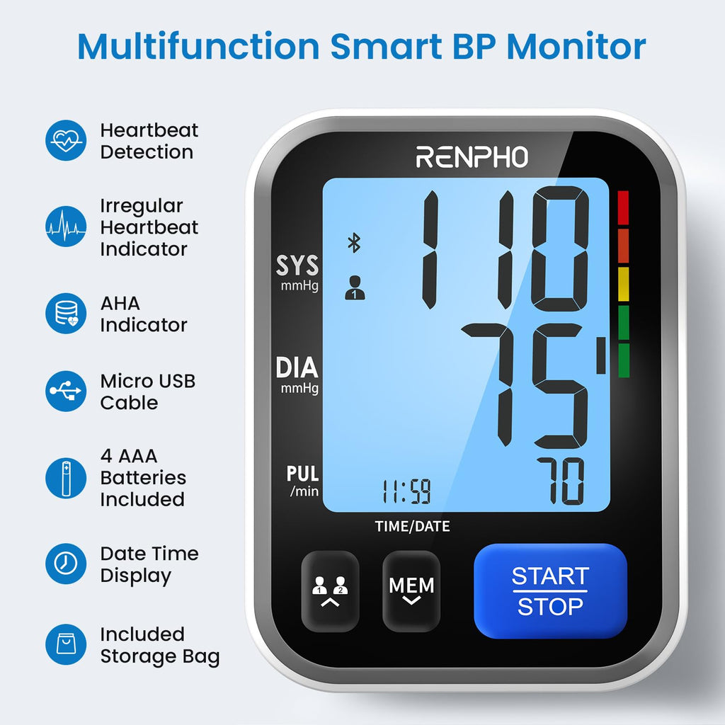 Smart Blood Pressure Monitor with Wide Cuff T802570