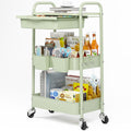 3 Tier Metal Rolling Cart with Drawer I36121