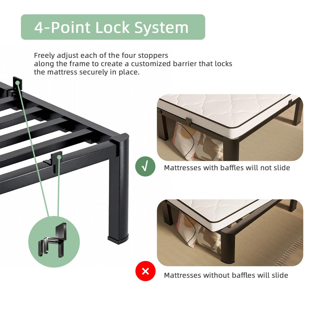 Queen Size 18 Inch Metal Platform Bed Frame N72796
