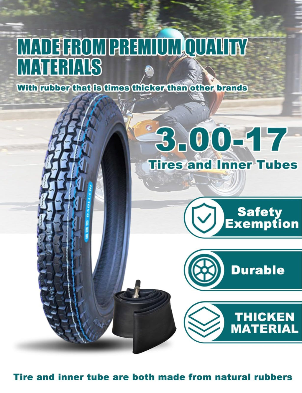 3.00-17 Off Road Motorcycle Tire and Inner Tube P348