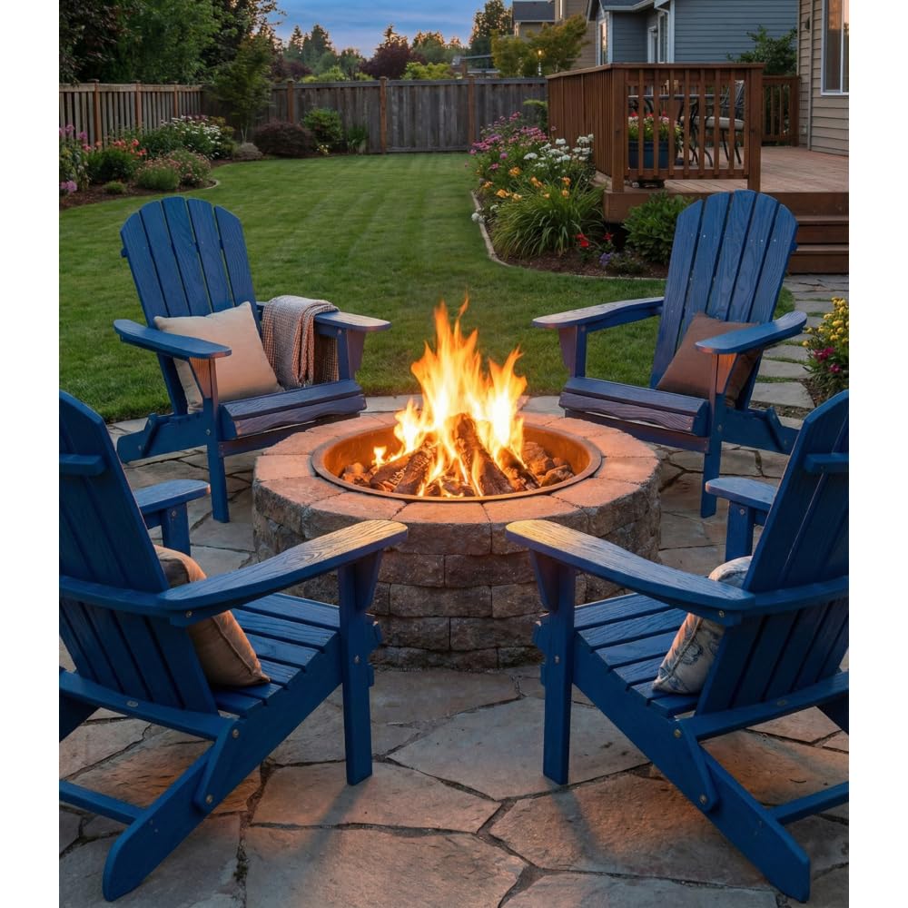 Folding Solid Cedar Wood Adirondack Chair N4601