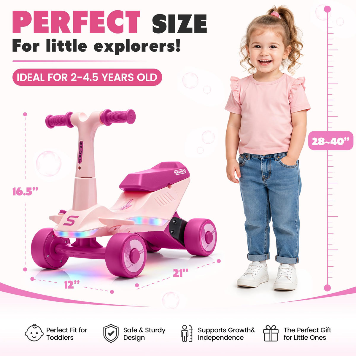Electric Baby Balance Bike with Bubble Machine D30749