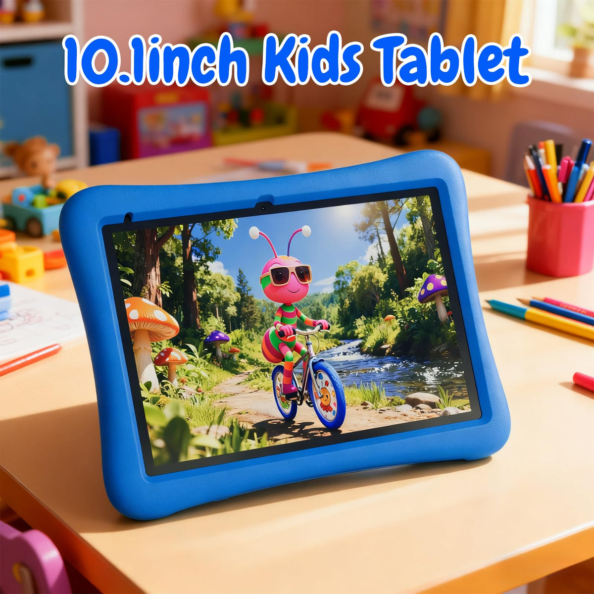 Kids Tablet 10 Inch Android 8GB RAM 32GB ROM Dual Camera 6000mAh with Case R91824