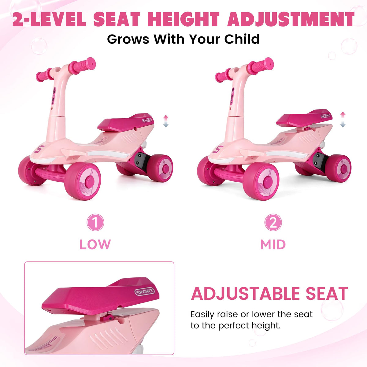 Electric Baby Balance Bike with Bubble Machine D30749