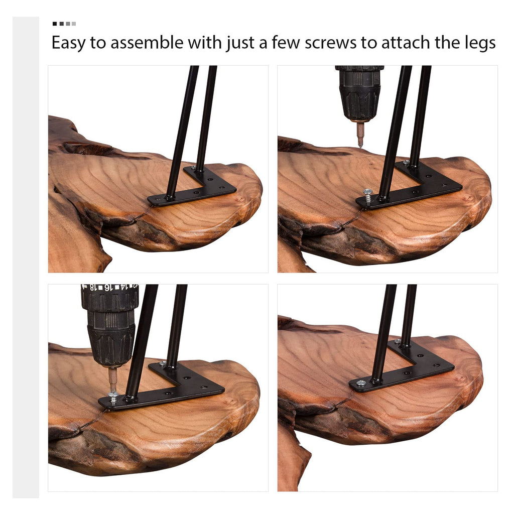 Natural Wood Coffee Table with Metal Hairpin Legs X608026