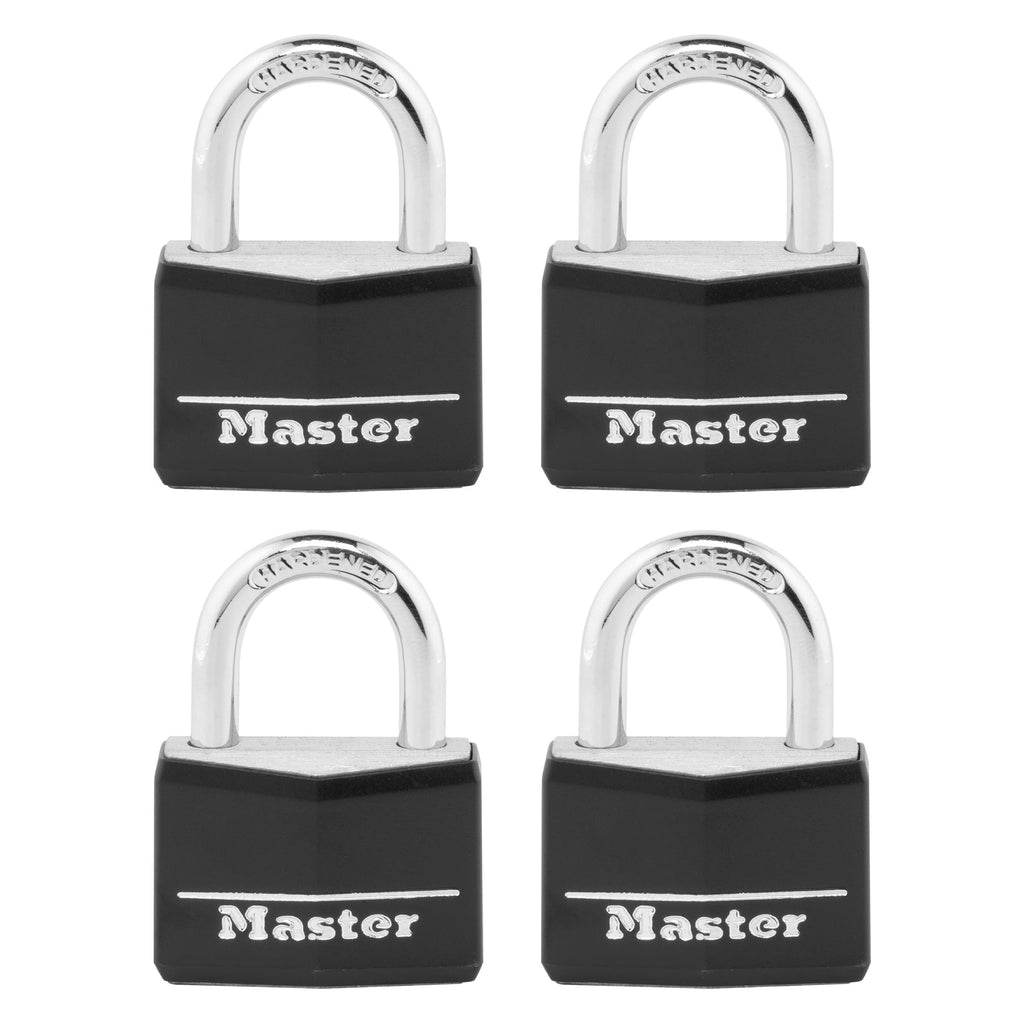 Black 4 Pack Covered Aluminum Keyed Padlock D762104