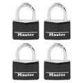 Black 4 Pack Covered Aluminum Keyed Padlock D762104