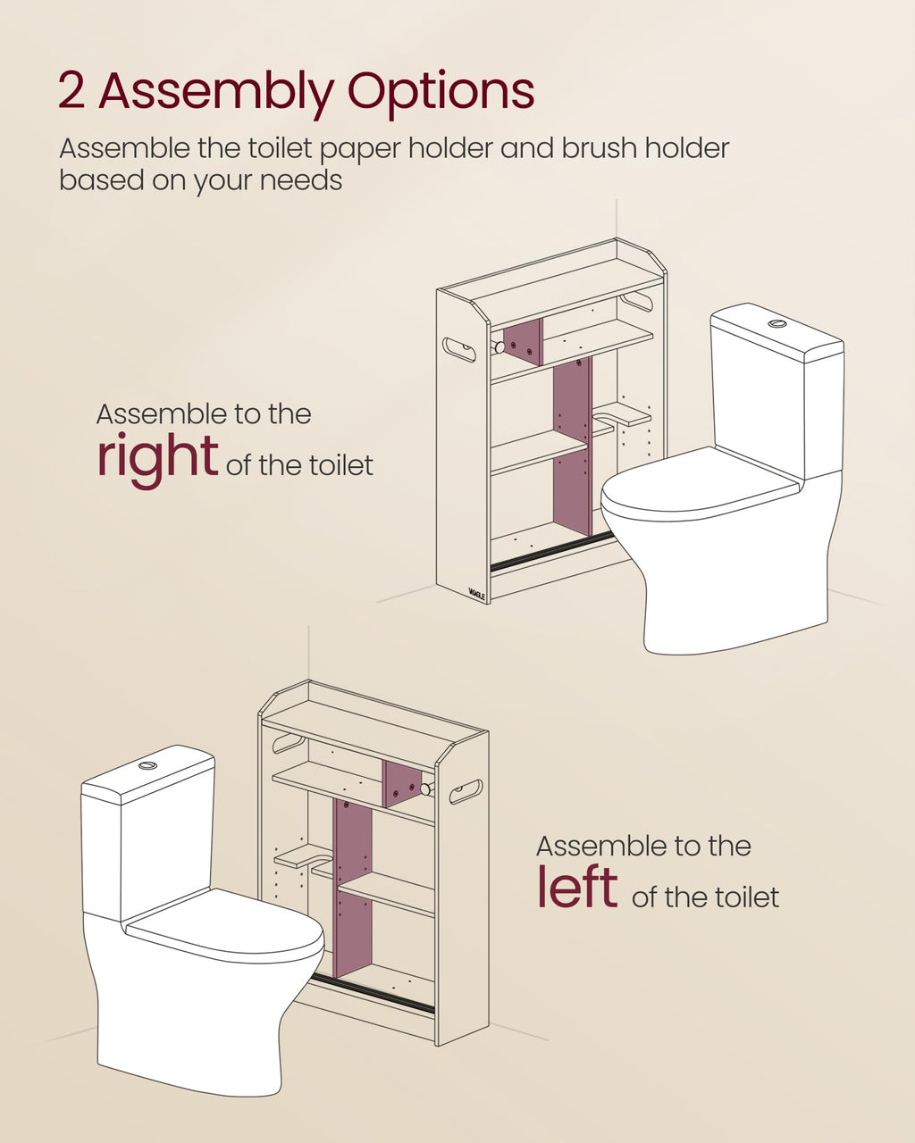Slim Bathroom Storage Cabinet with Sliding Doors G992
