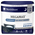 Black Large Adult Diapers with Tabs, 4 Count R29346