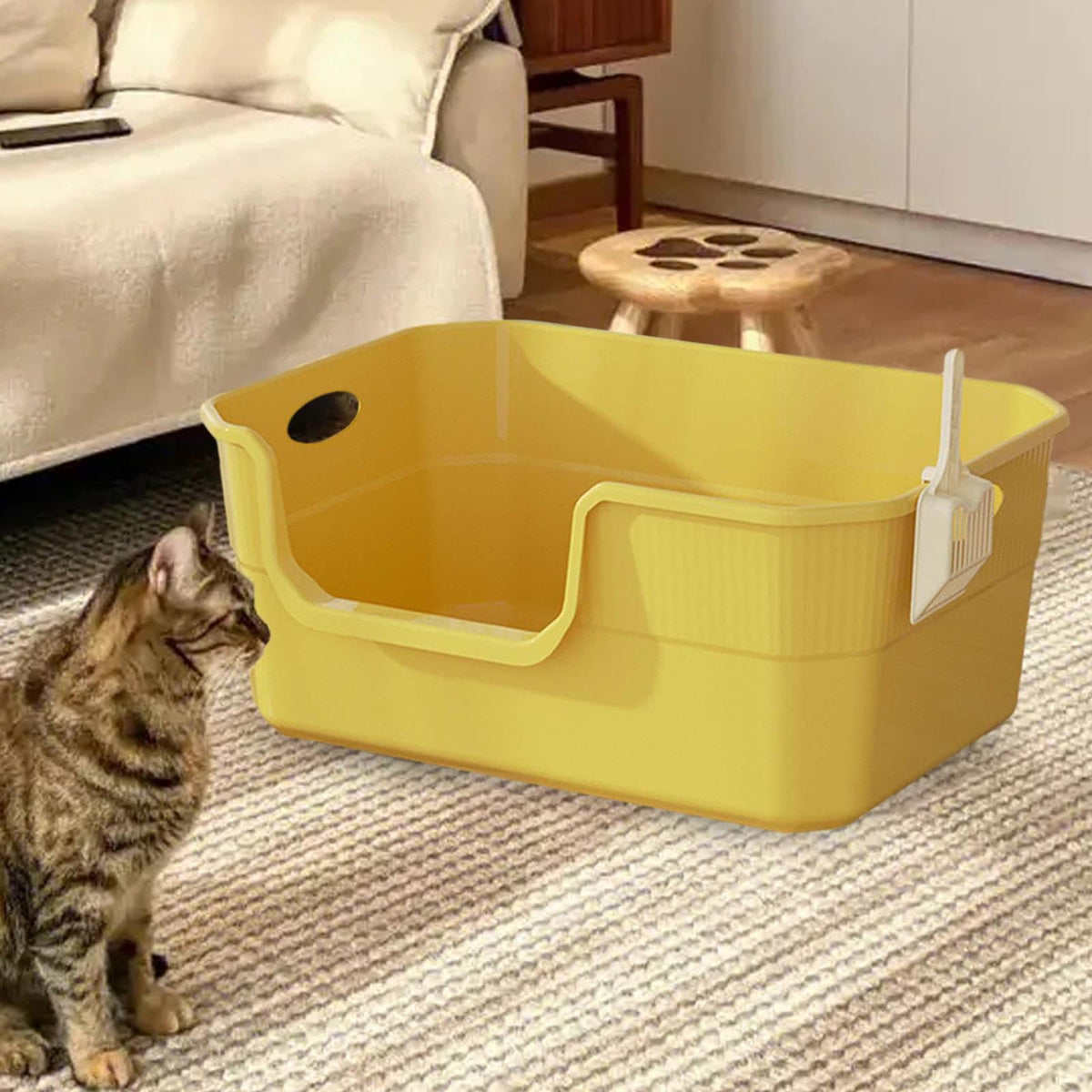 Open Top Cat Litter Tray with High Sides PP E498