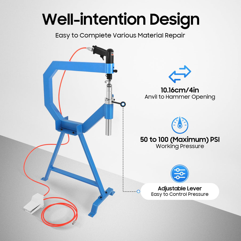 Pneumatic Planishing Hammer with Anvil Dies and Pedal W3779