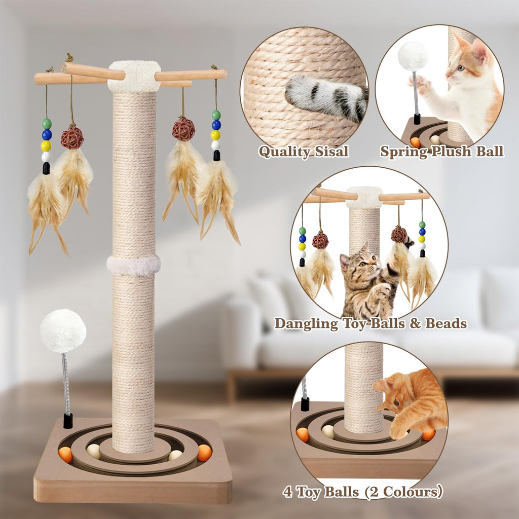 Sisal Cat Scratching Post with Toys F3447