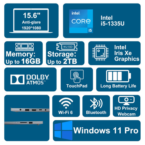 15.6" FHD Anti-Glare Intel 10-core i5 16GB RAM 256GB SSD Laptop G5444