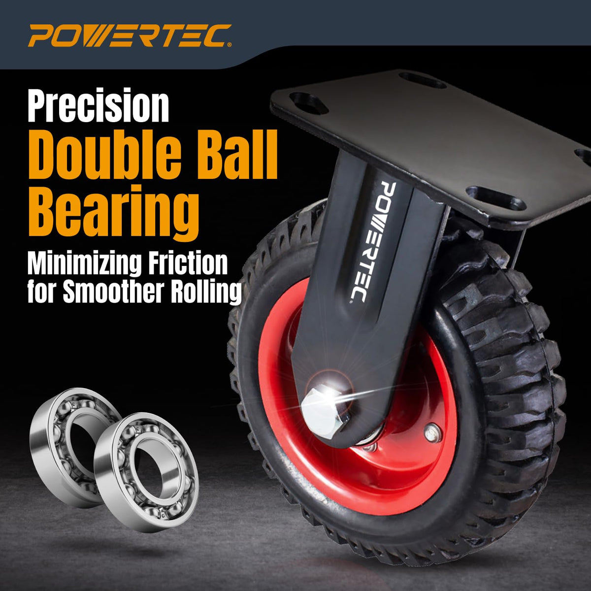 6 Inch Caster Wheels Set of 4 Heavy Duty Rubber X56803