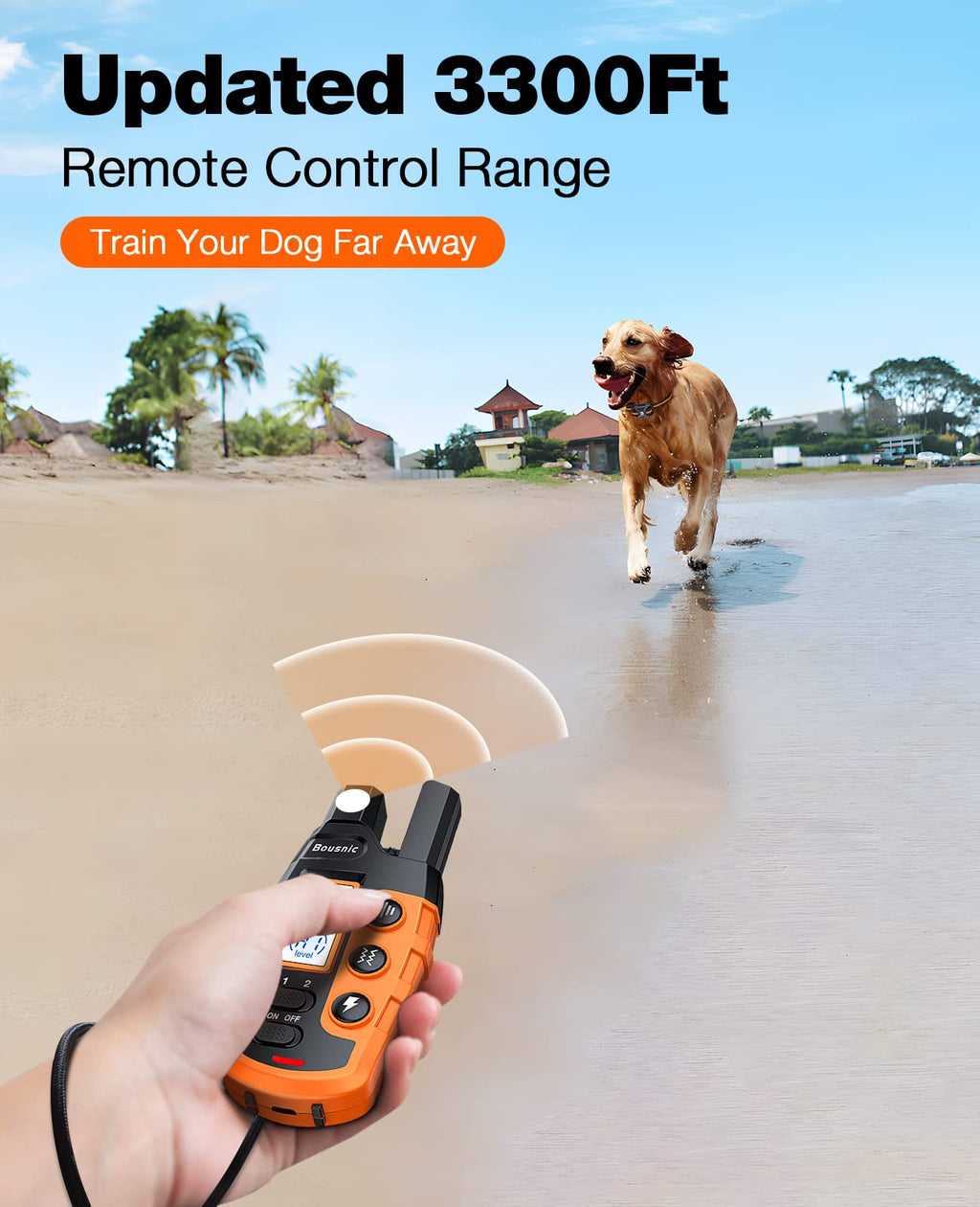 Rechargeable Waterproof Dog Training Collar with Remote V46534