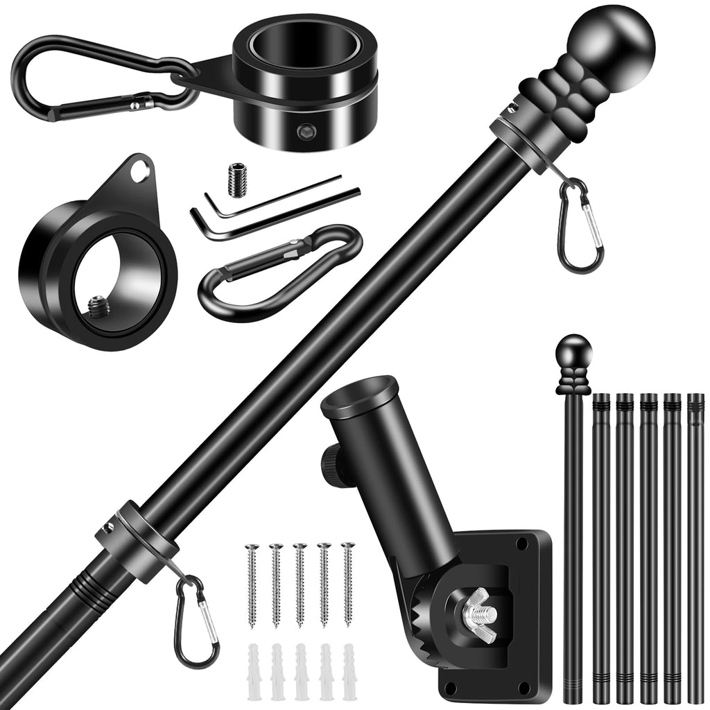 Black 7 FT Stainless Steel Flagpole Kit K385980