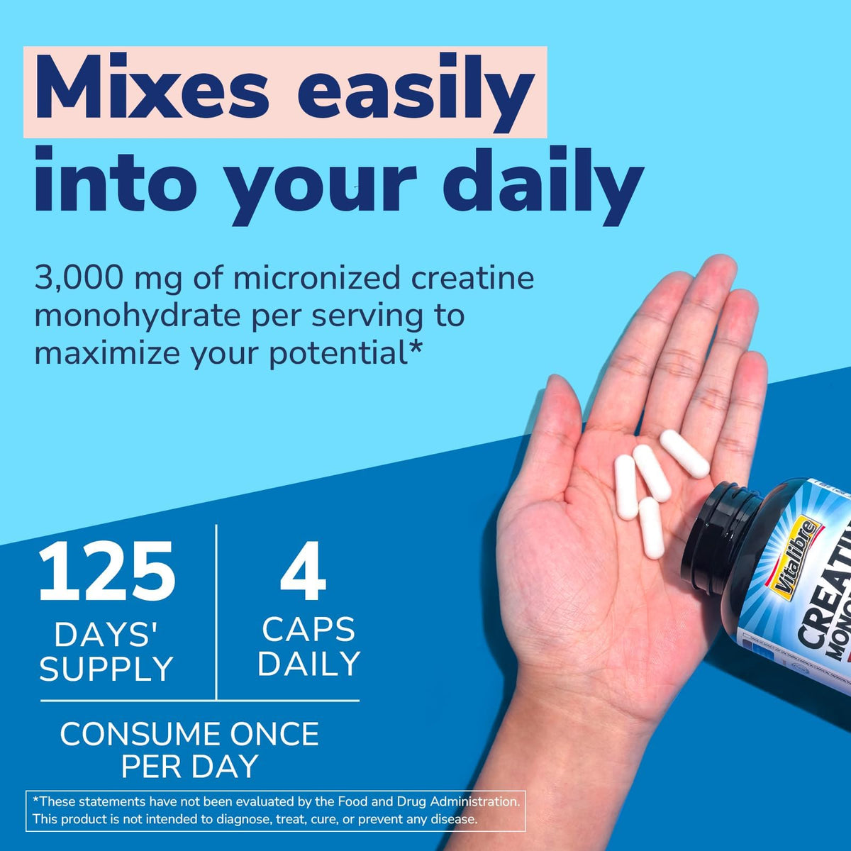 Creatine Monohydrate 3000 mg Micronized 500 Capsules O38399