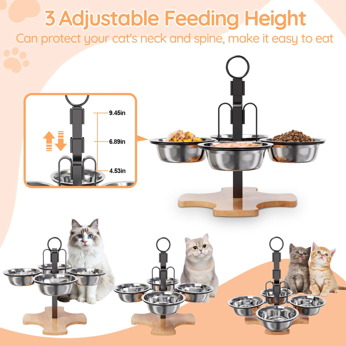 Elevated Cat Bowls with Stand A691