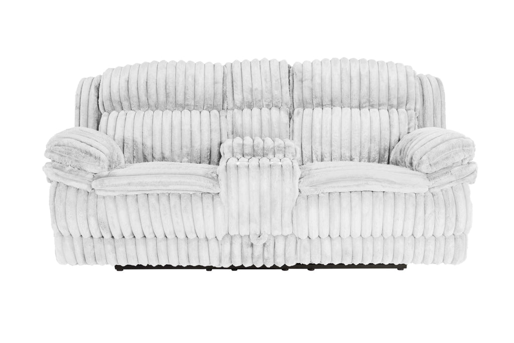 Light Gray Corduroy Manual Motion Loveseat C27854