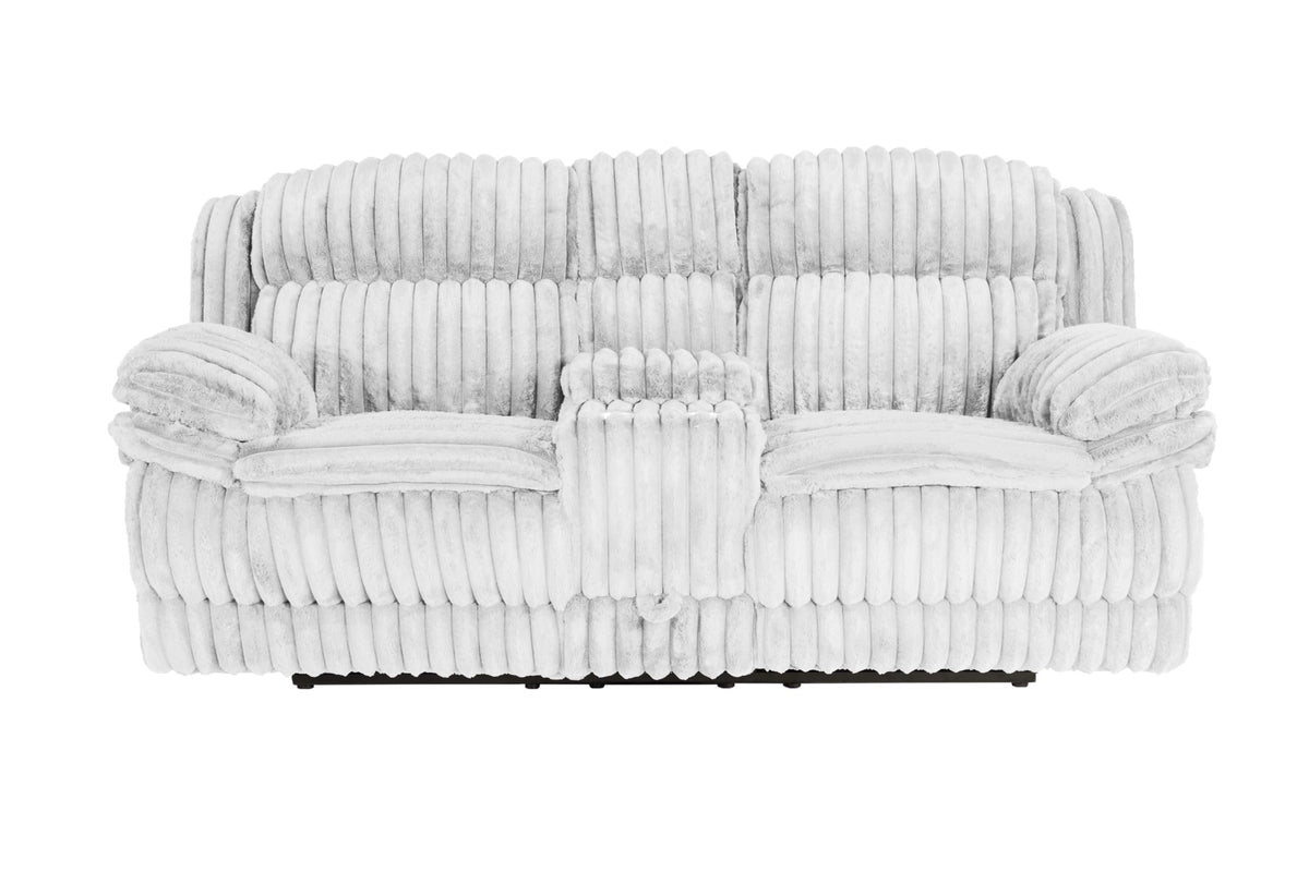Light Gray Corduroy Manual Motion Loveseat C27854
