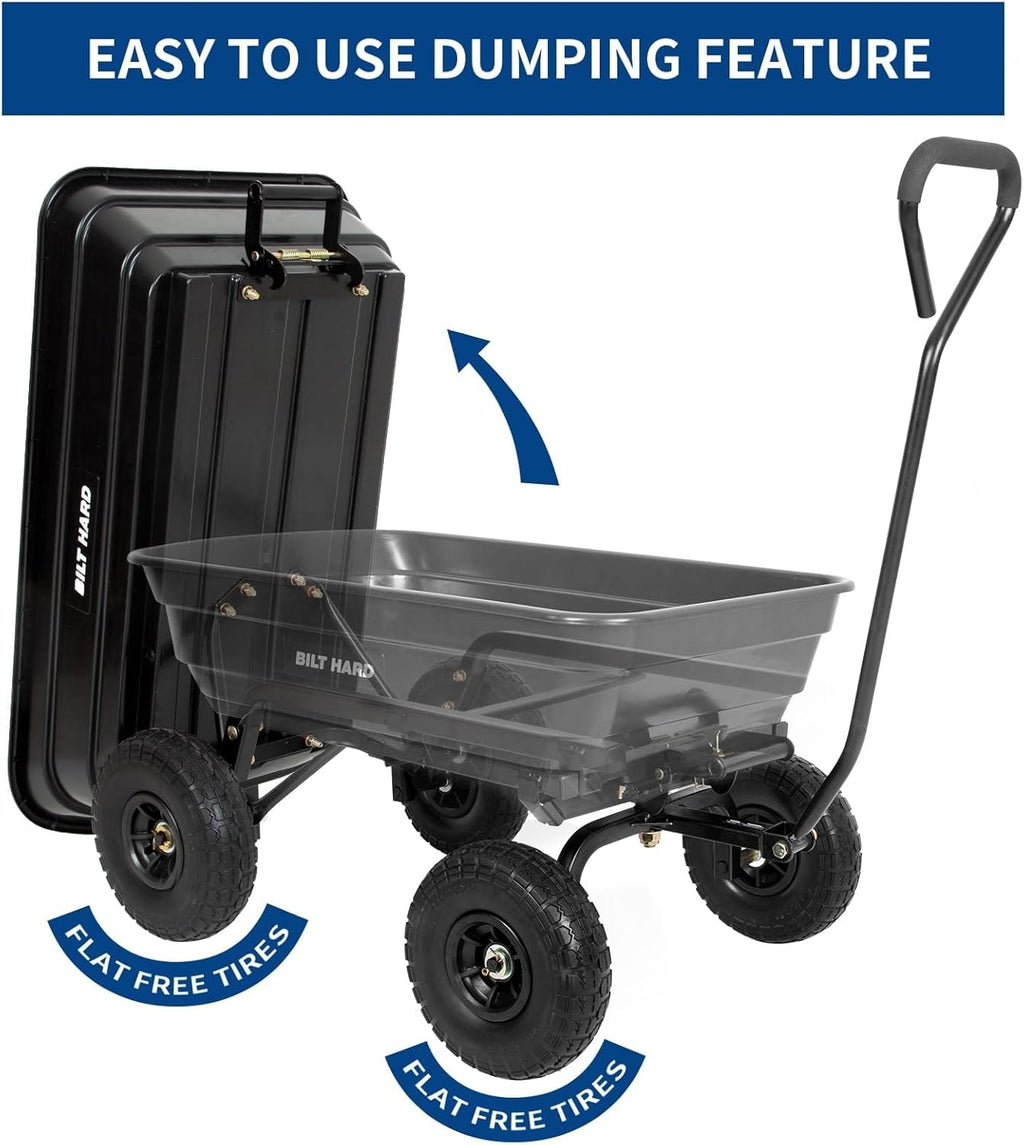Poly Garden Dump Cart 600 lbs 4 Cu Ft G882