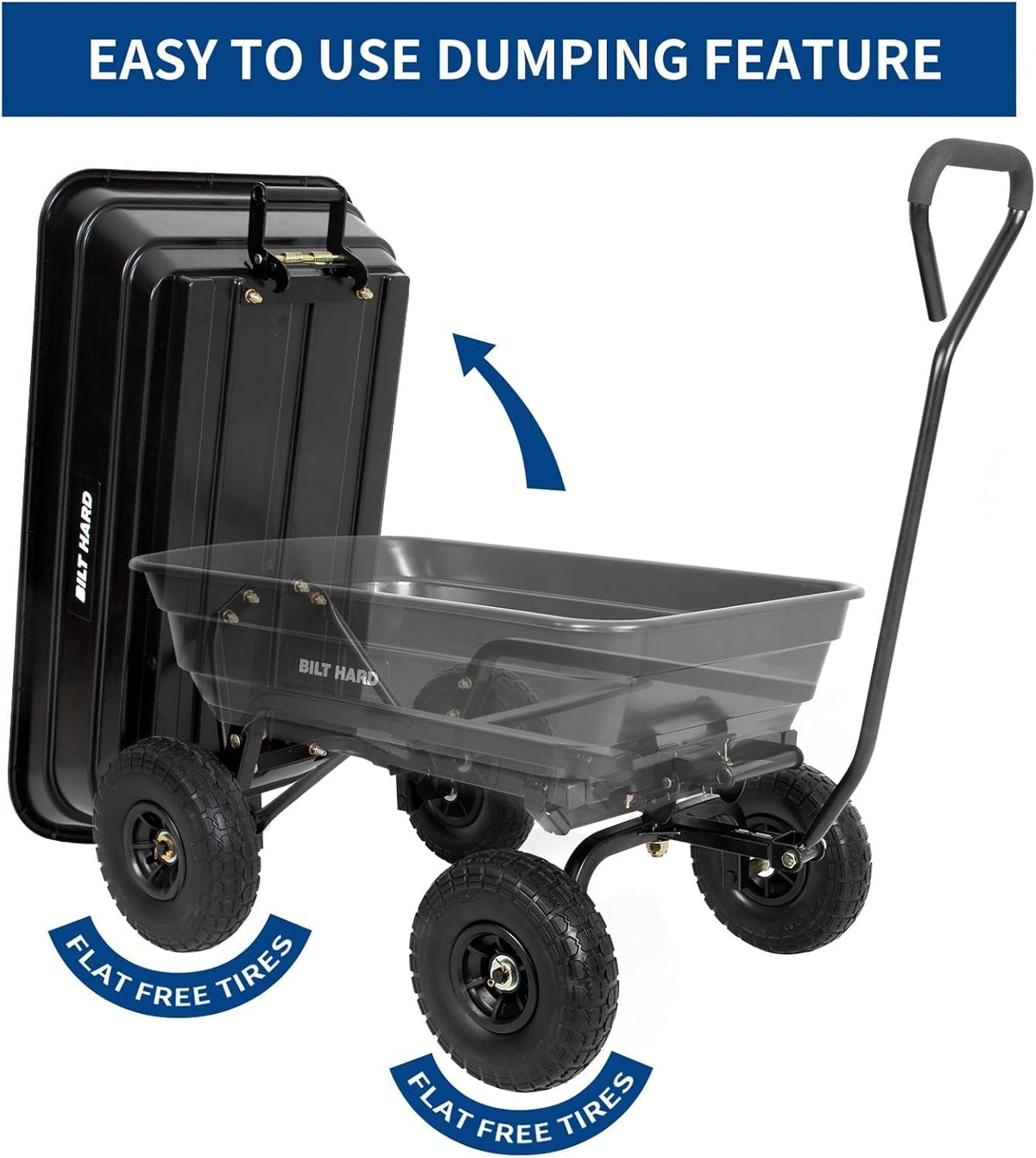 Poly Garden Dump Cart 600 lbs 4 Cu Ft G882