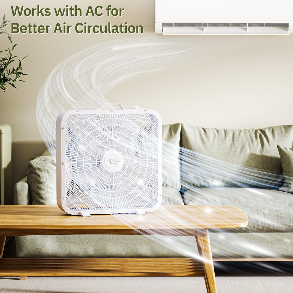 20” White 3-Speed Box Fan with Carry Handle E68768