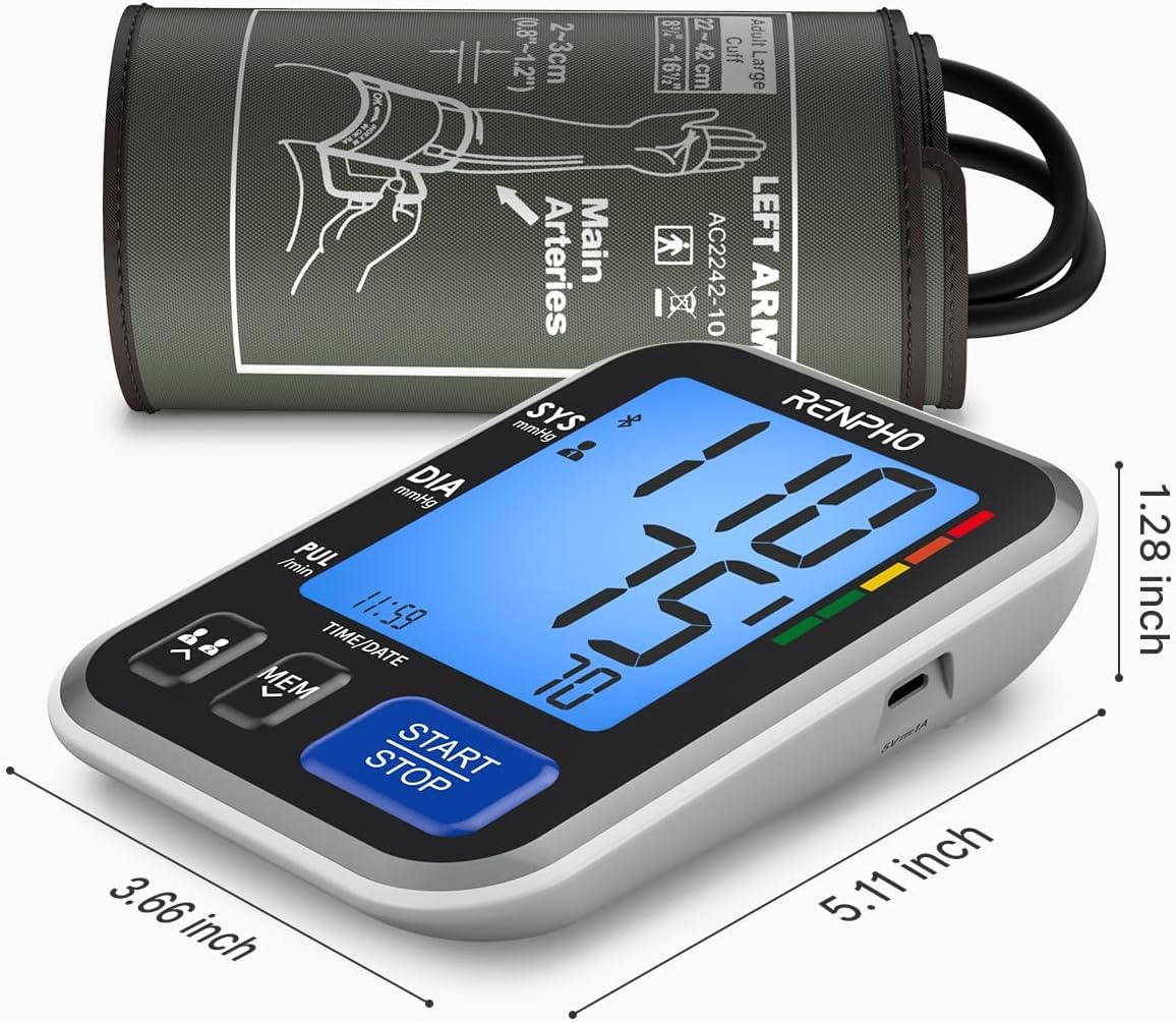Smart Blood Pressure Monitor with Wide Cuff T802570