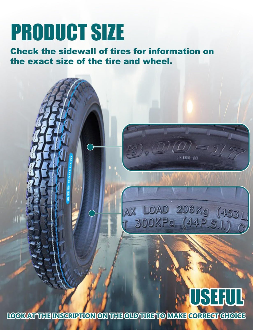 3.00-17 Off Road Motorcycle Tire and Inner Tube P348