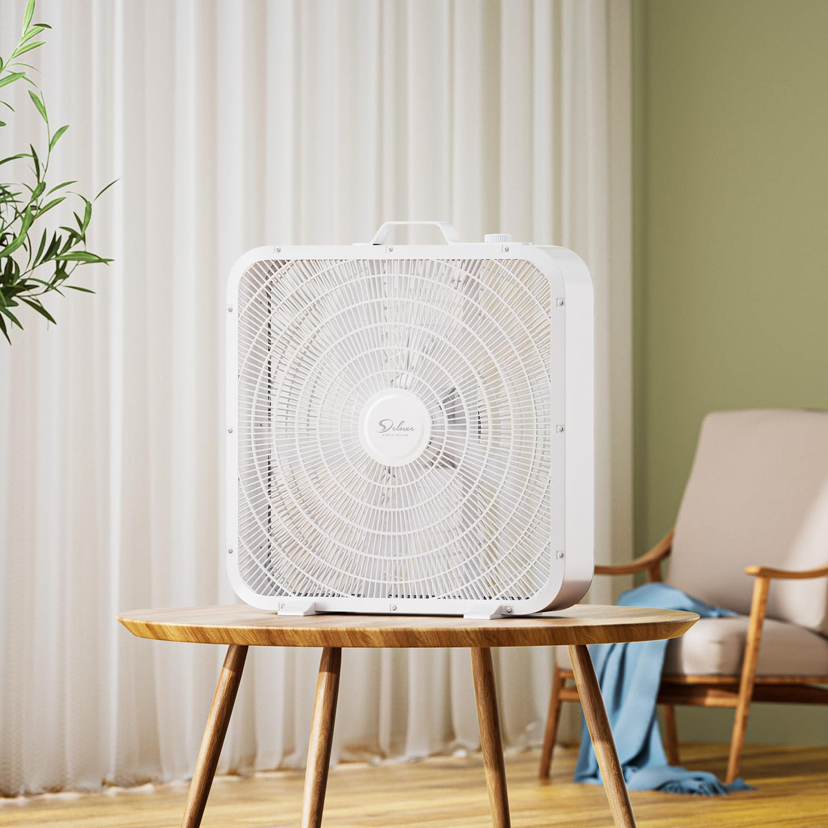 20” White 3-Speed Box Fan with Carry Handle E68768