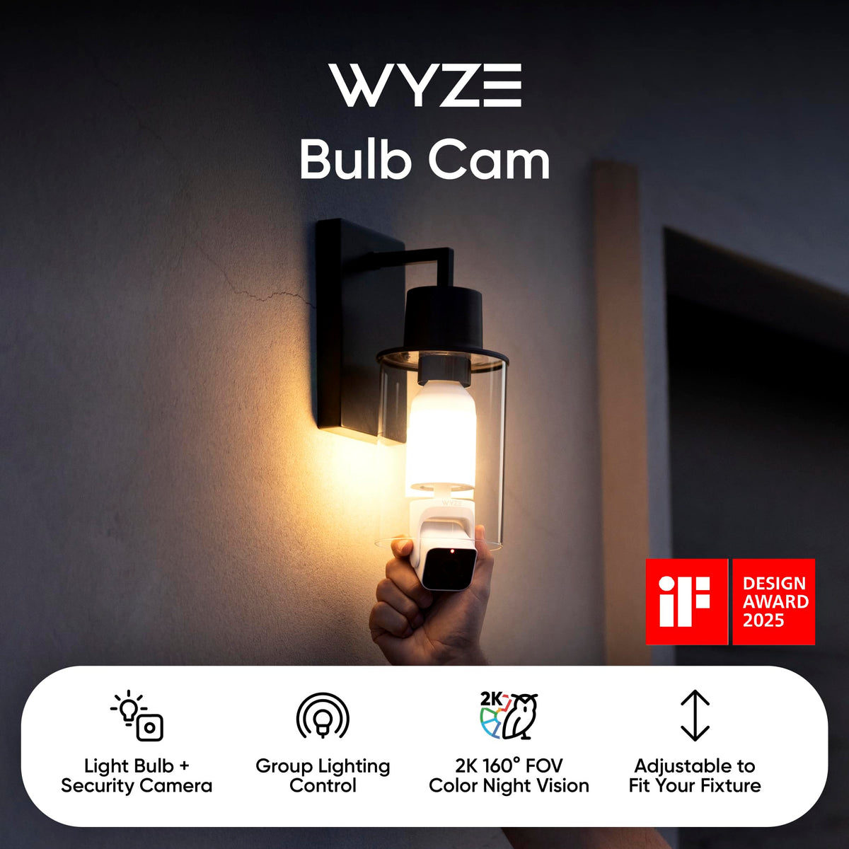 2K HD Smart Light Bulb Security Camera A396