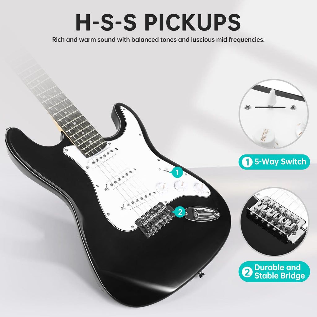 39 Inch Solid Full-size Electric Guitar with Amplifier Bag V512