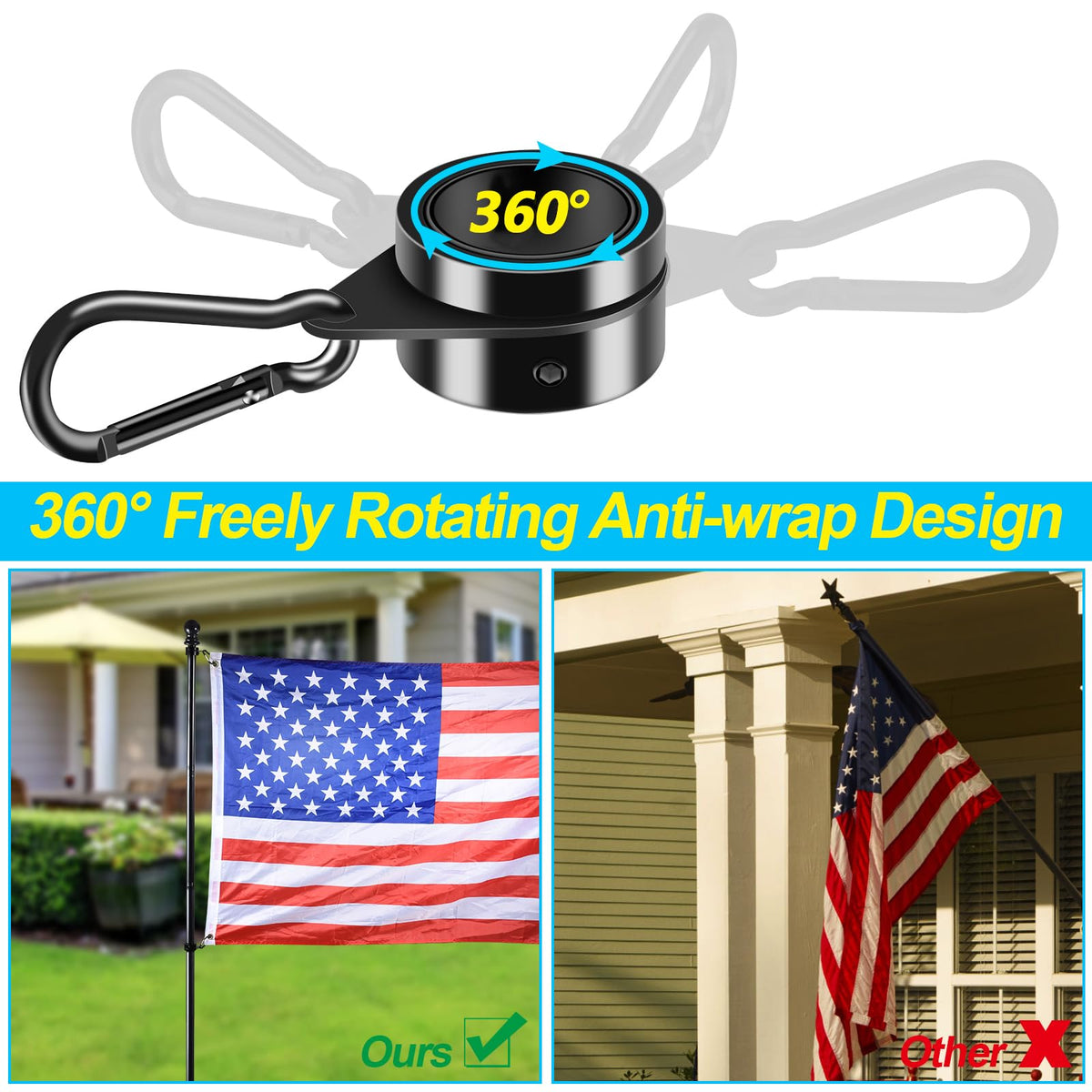 Black 7 FT Stainless Steel Flagpole Kit K385980