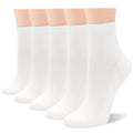 Women Thin Viscose Bamboo Above Ankle Crew Socks 5 Pairs J468816
