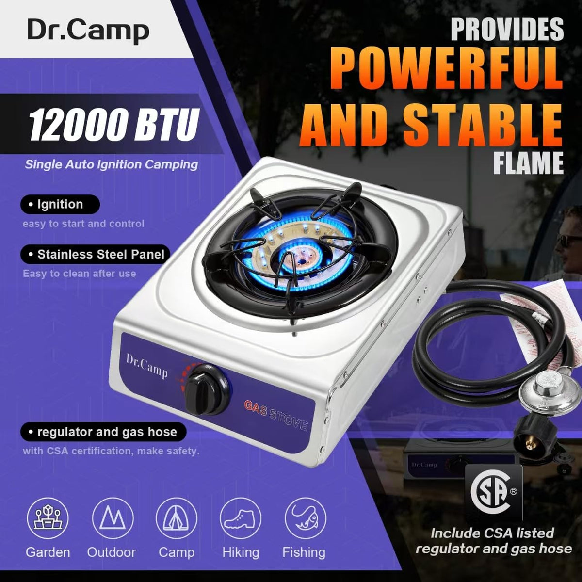 12000 BTU Single Propane Stove Cooker V4773