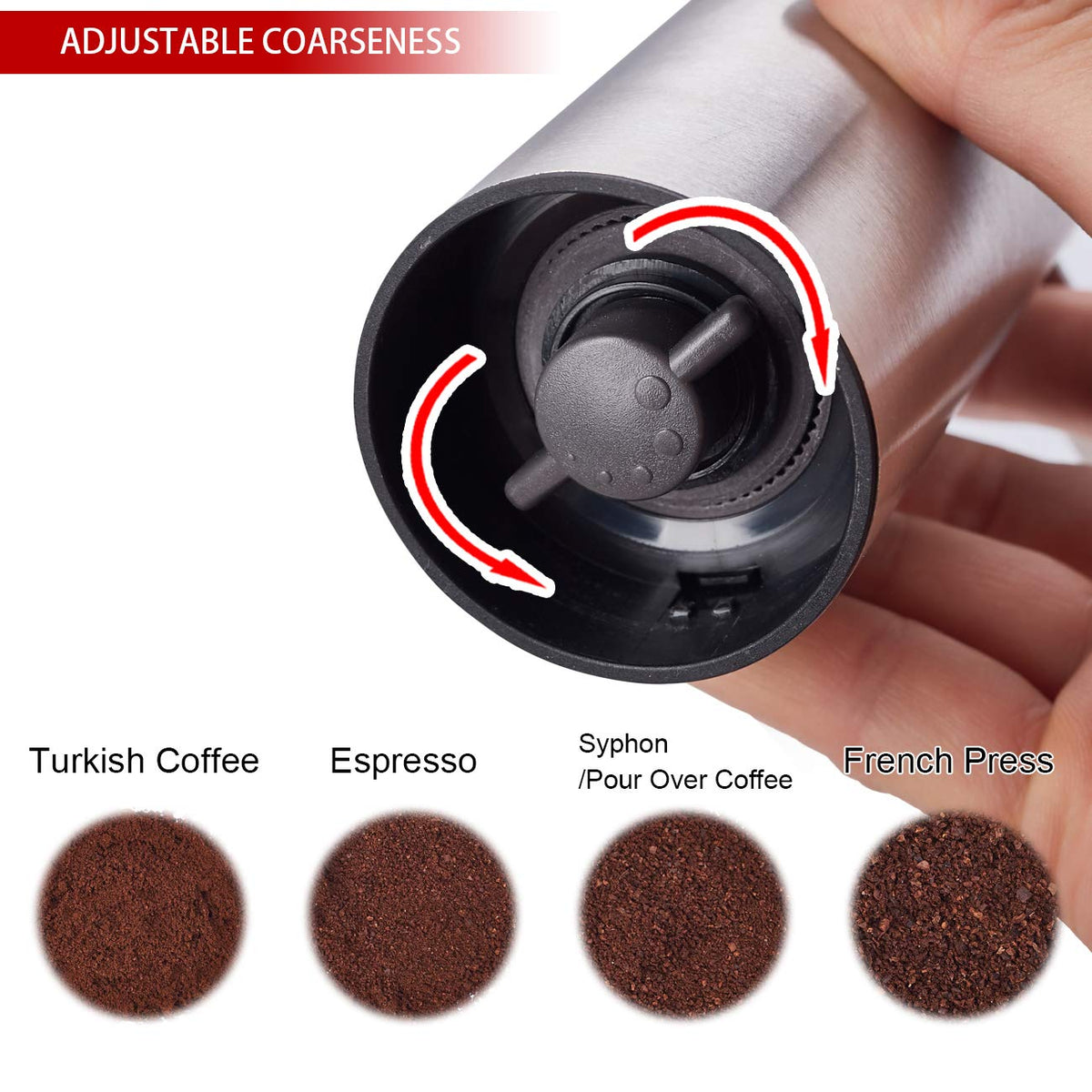 Coffee Grinder Stainless Steel Ceramic Conical Burr E800146