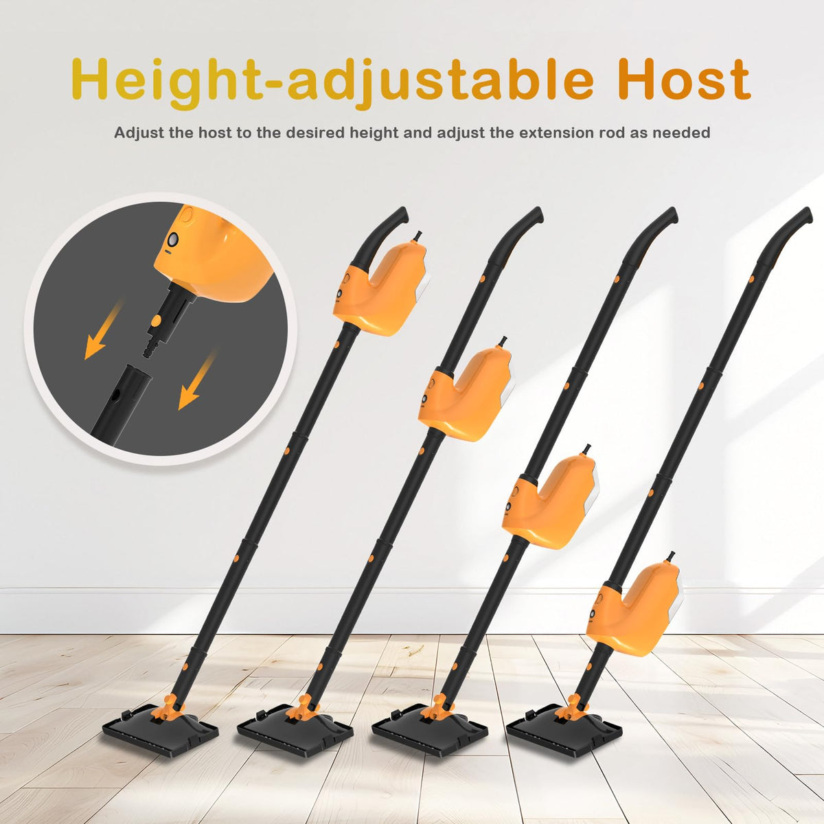 Steam Mop with 23FT Cord, 12OZ Removable Tank V600