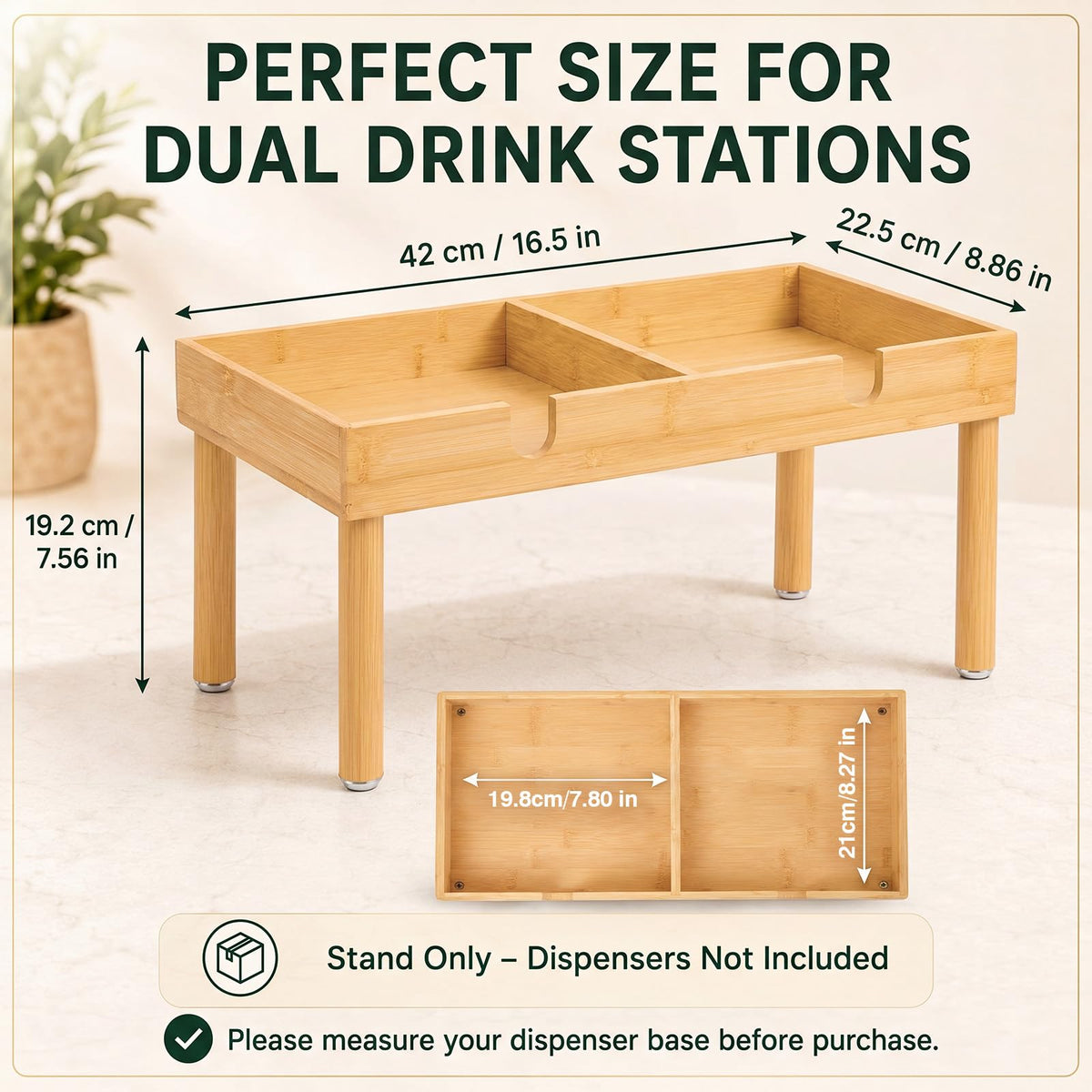 Bamboo Drink Dispenser Stand Z6208
