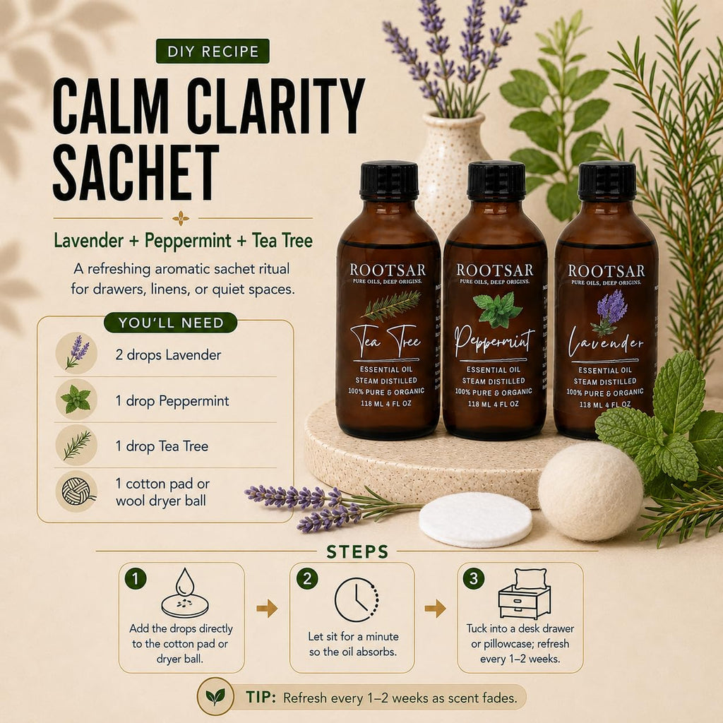 3 Pack Lavender Peppermint Tea Tree Essential Oils 4 Fl Oz I61740