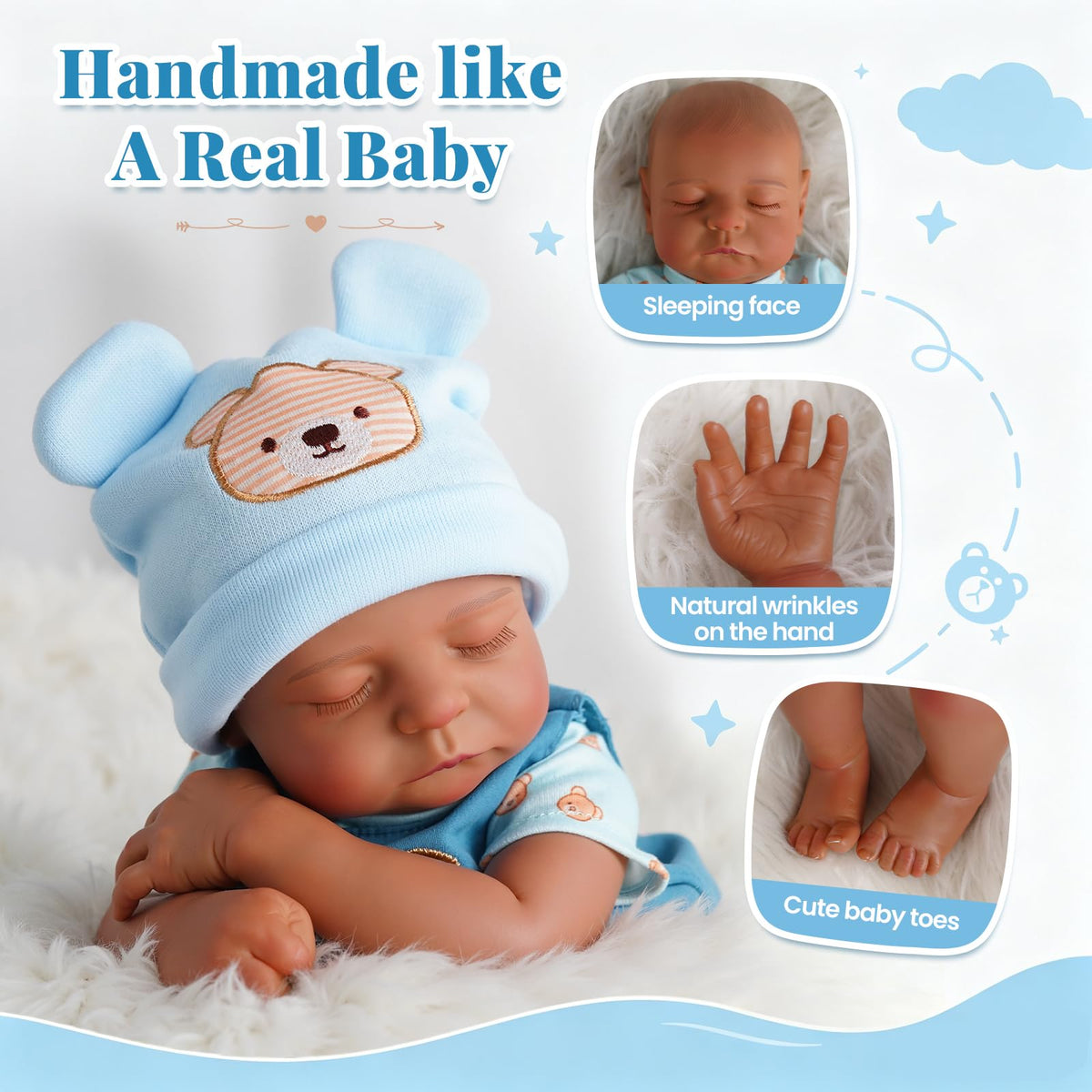 20 Inch Black Reborn Baby Dolls Q8010