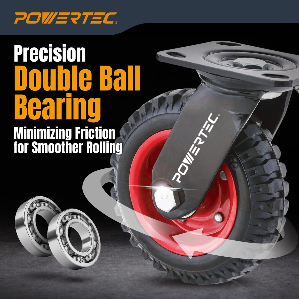 6 Inch Caster Wheels Set of 4 Heavy Duty Rubber X56803