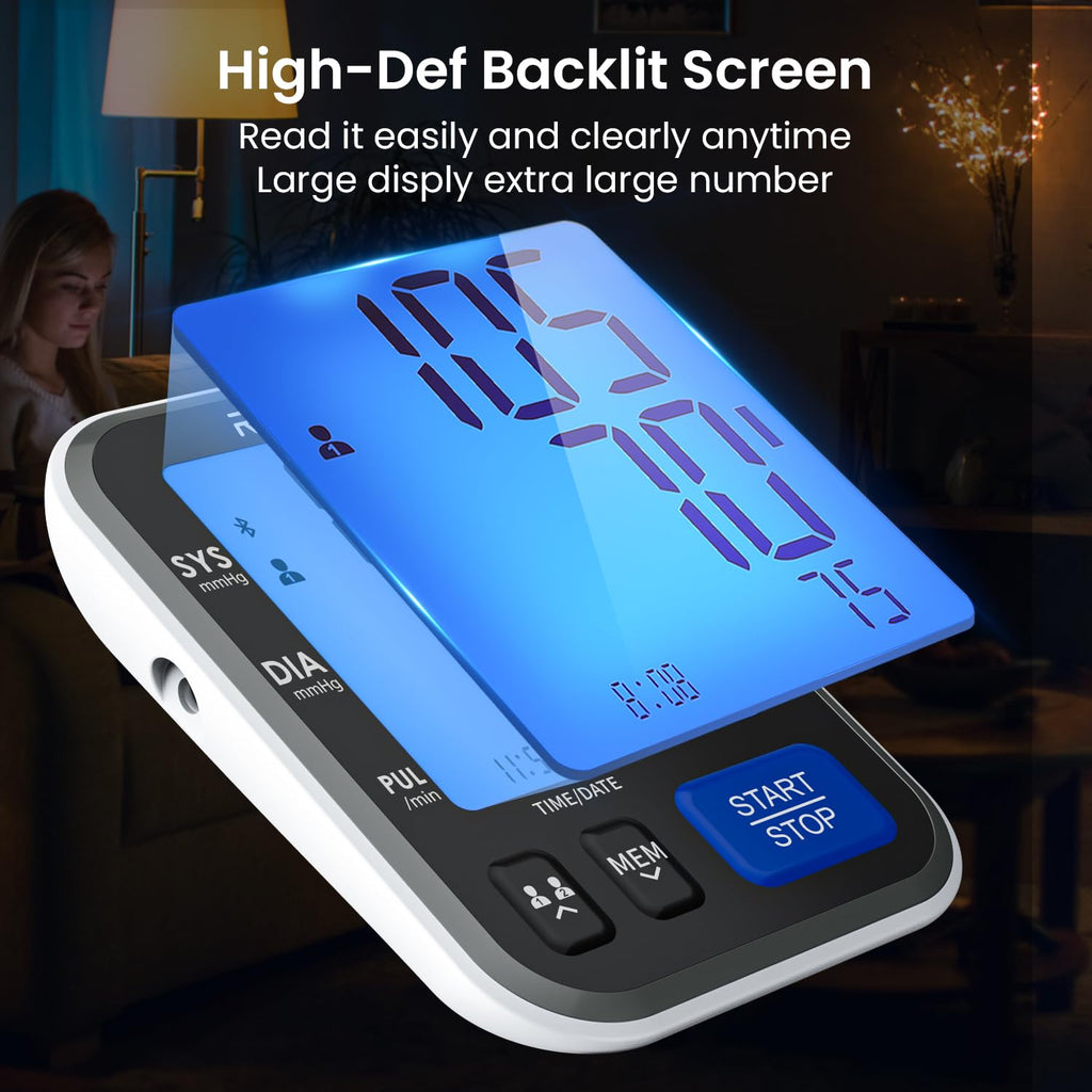 Smart Blood Pressure Monitor with Wide Cuff T802570